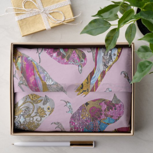 Papier Mousseline Oiseaux dansants (Cadeau)