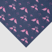 Papier Mousseline Oiseaux de l'amour motif flamant rose Saint-Valent (Détail)