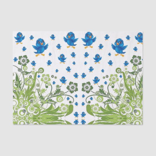 Papier Mousseline Oiseaux de papier de tissu décoratif (Recto)