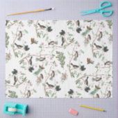 Papier Mousseline Oiseaux de poulet Baies et Pinecones Aquarelle (Artisanat)