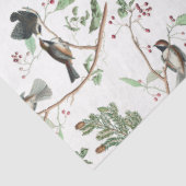 Papier Mousseline Oiseaux de poulet Baies et Pinecones Aquarelle (Détail)