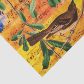 Papier Mousseline OISEAUX DE PRINTEMPS, PÊCHEURS, FRUITS Notes music (Détail)