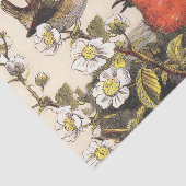 Papier Mousseline Oiseaux de printemps Robin Oiseaux rouges (Détail)