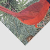 Papier Mousseline Oiseaux d'hiver Forêt Cardinal Pickadee Nuthatch (Détail)