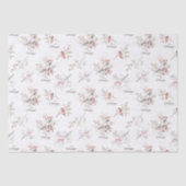 Papier Mousseline Oiseaux d'hiver simples Baies rouges Noël (Recto)