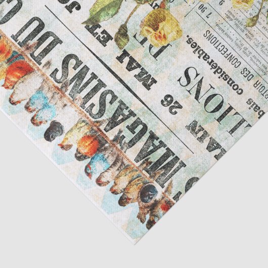 Papier Mousseline Oiseaux en français Nouvelles Imprimer (Détail)