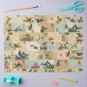 Papier Mousseline Oiseaux et cartes postales Collage Ephemera Papier (Artisanat)