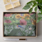 Papier Mousseline Oiseaux et fleurs (Cadeau)
