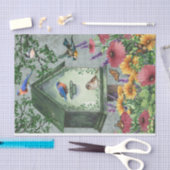 Papier Mousseline Oiseaux et fleurs (Artisanat)