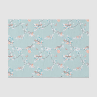 Papier Mousseline Oiseaux et fleurs