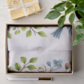 Papier Mousseline Oiseaux et fleurs charmants (Cadeau)