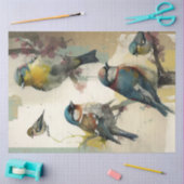 Papier Mousseline Oiseaux et fleurs Ephemera Design Series #16 (Artisanat)