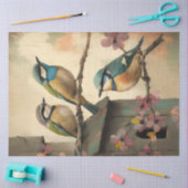 Papier Mousseline Oiseaux et fleurs Ephemera Design Series #4 (Artisanat)