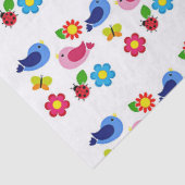 Papier Mousseline Oiseaux et fleurs printemps (Détail)