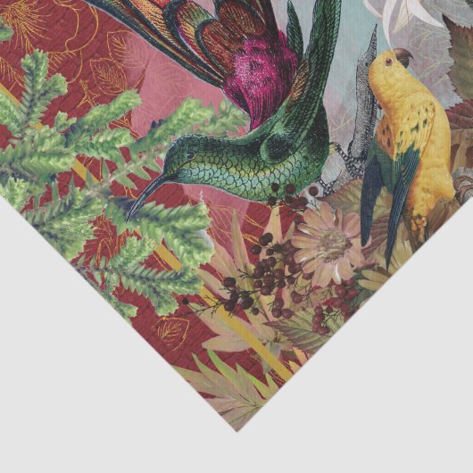 Papier Mousseline Oiseaux et verdure (Détail)