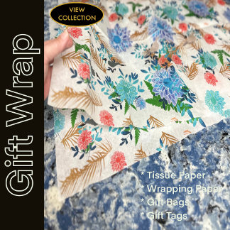 Papier Mousseline Oiseaux fauniques d'Hawaii Fleurs tropicales abstr