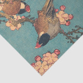 Papier Mousseline Oiseaux Fleurs Hokusai Art Japonais (Détail)