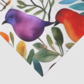 Papier Mousseline Oiseaux floraux colorés (Détail)