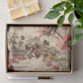 Papier Mousseline Oiseaux floraux Ephémère Découpage papier de tissu (Cadeau)