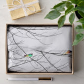 Papier Mousseline Oiseaux lumineux artistiques sur des branches (Cadeau)