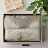 Papier Mousseline Oiseaux mignons sur une branche (Cadeau)