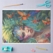 Papier Mousseline Oiseaux nymphe et papillon des arbres (Artisanat)