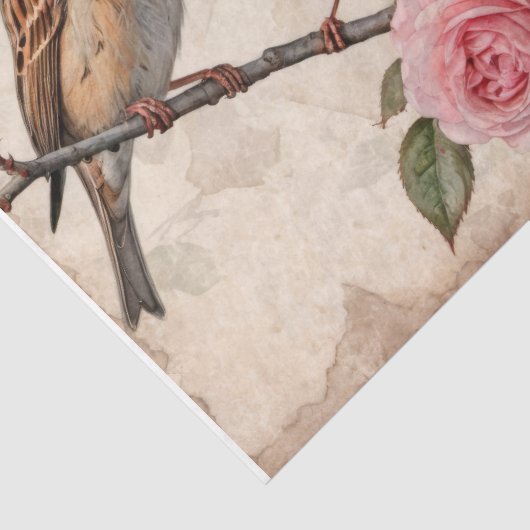 Papier Mousseline Oiseaux romantiques - Découpage - (Détail)
