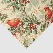 Papier Mousseline Oiseaux rouges de fête (Détail)