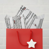 Papier Mousseline Oiseaux rouges et blancs et oiseaux cardinaux roug