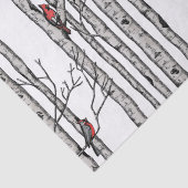 Papier Mousseline Oiseaux rouges et blancs et oiseaux cardinaux roug (Détail)