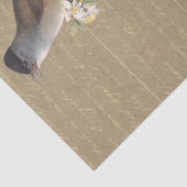 Papier Mousseline Oiseaux sur Flower Branch Gold Script français (Détail)