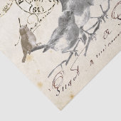 Papier Mousseline Oiseaux sur une succursale French Postmark Collage (Détail)