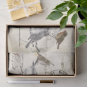 Papier Mousseline Oiseaux sur une succursale French Postmark Collage (Cadeau)