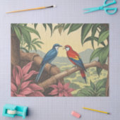Papier Mousseline Oiseaux tropicaux Illustration audacieuse (Artisanat)