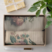 Papier Mousseline Oiseaux verts vintages et découpage fleuri (Cadeau)