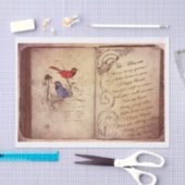 Papier Mousseline Oiseaux Vintages avec poème (Artisanat)