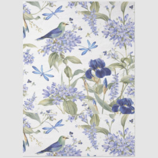Papier Mousseline OiseauxBleus