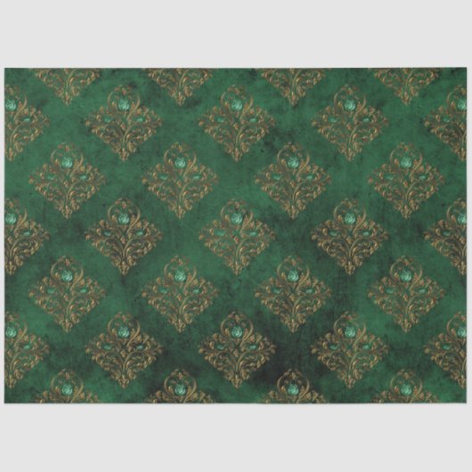 Papier Mousseline Old Gold Emerald French (Recto)