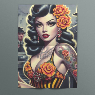 Papier Mousseline Old School mignonne Goth Girl