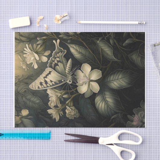 Papier Mousseline Oleander Magie, Moth en Twilight (Artisanat)