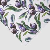 Papier Mousseline Olive Branch Watercolor Pattern (Détail)