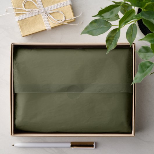 Papier Mousseline Olive foncé (Cadeau)