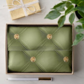 Papier Mousseline Olive Green et Gold Tufted (Cadeau)
