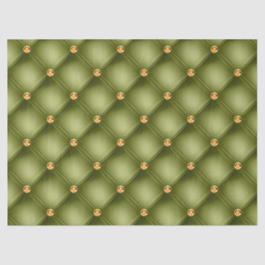 Papier Mousseline Olive Green et Gold Tufted (Recto)