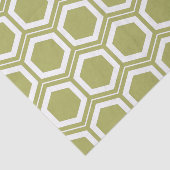 Papier Mousseline Olive Green et White Honeycomb Motif (Détail)