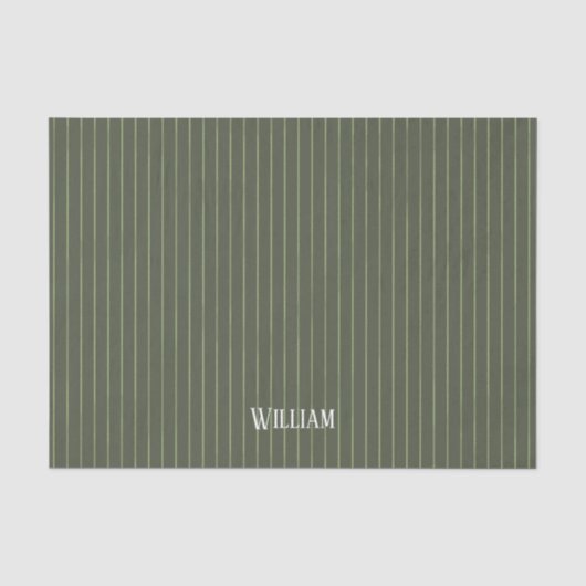 Papier Mousseline Olive Pinstripes (Recto)