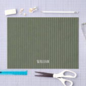 Papier Mousseline Olive Pinstripes (Artisanat)