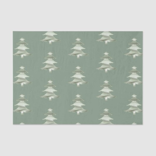 Papier Mousseline Olive Pistachio Menthe Green Christmas Tree (Recto)