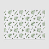 Papier Mousseline Olives vertes et branches d'olivier (Recto)