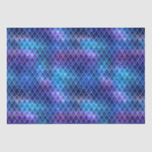 Papier Mousseline Ombre bleu chatoyant et Parties scintillant Dragon (Recto)
